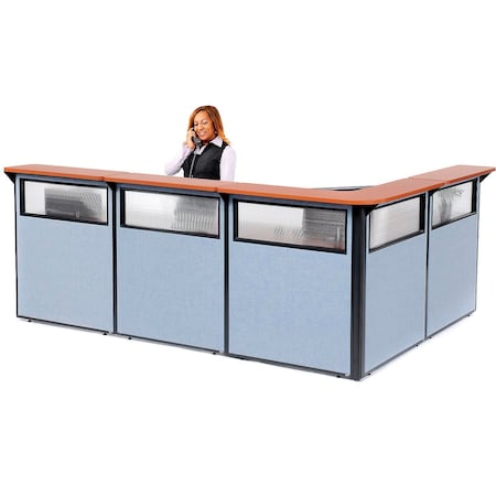 Interion By Global Industrial Partial Window, 80 in D X 44 in H, 116 in W X Blue 694920WCB